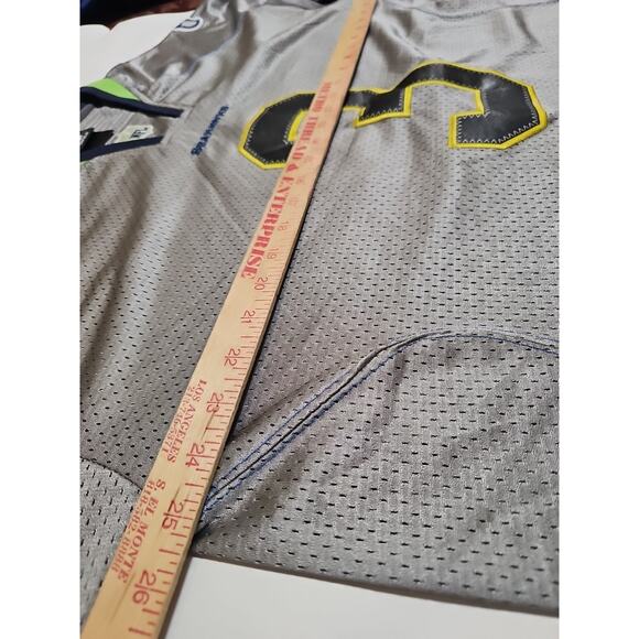 RUSSELL WILSON NIKE ON FIELD MENS SEATTLE SEAHAWKS GRAY ALT HOME JERSEY 48 - Picture 11 of 12